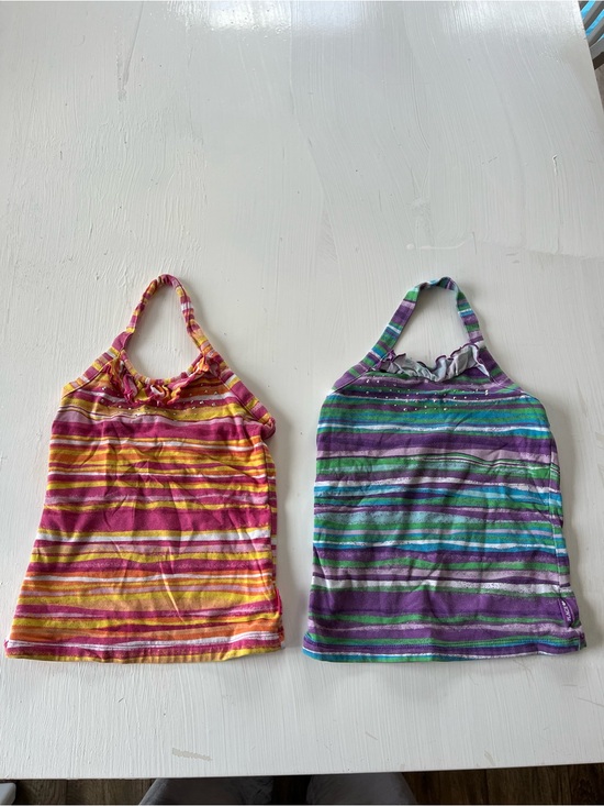 The Children's Place Other - Girls' Striped Halter Tops - Pink/Yellow & Purple/Teal